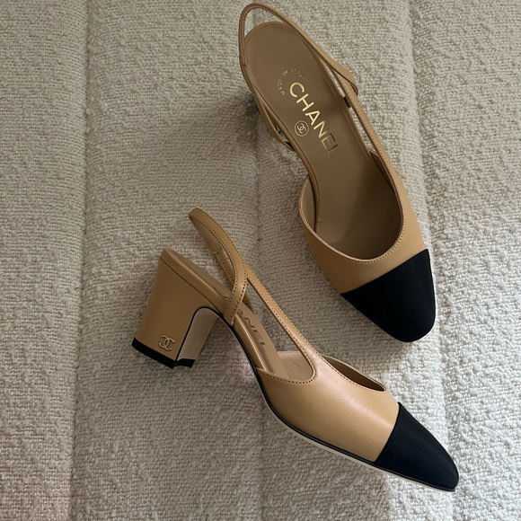 Chanel sling backs classic beige 35C - Picture 5 of 9